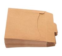 Operitacx Lot de 50 Pochettes de Rangement en Papier Kraft Naturel pour CD/DVD, Format Carré, Papier Épais Vintage, Étuis d'emballage pour Disque, Protection pour Présents, Usage Mariage