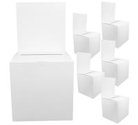 Operitacx Lot de 6 Boîtes à Tombola en Papier Blanc, Urnes Pratiques et Solides pour Événements et Réunions, Conception Soignée pour Collecte de Dons et Tirages Sort