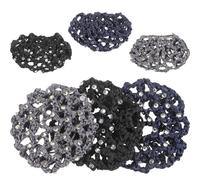 Operitacx Lot de 6 Filets à Cheveux Élastiques Décoratifs Ornés de Strass, 3 Couleurs X2, Accessoires pour Cheveux de Ballet, Chignon pour Femmes et Filles, Coiffure Élégante et Pratique