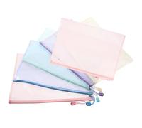 Operitacx Lot de 6 Pochettes en Filet Pvc Imperméables Fermeture Éclair Scellée, Pochette à Documents A4 pour Organisation et Rangement Scolaire Couleur Aléatoire
