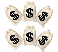 Operitacx Lot de 6 Pochettes Présent à Cordon en Coton 17x24 Cm Motif Pirate, Paquet de Rangement pour Fête, Accessoires Cosplay et Décoration Anniversaire Thème Voleur