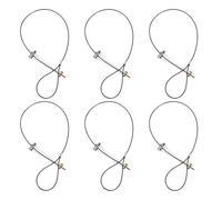 Operitacx Lot de 6 Sets de Verrous de Porte à Crochet en Métal avec Ressort et Câble D'ouverture, Accessoires de Quincaillerie Robustes pour Portails et Clôtures en Bois, Usage Extérieur