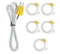 Operitacx Lot de 6 sondes thermocouples de type K : câble de 2 mètres avec mini-connecteur, compatible avec TES1310/TM902C - Plage de température : -50 à 400 °C
