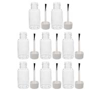 Operitacx Lot de 8 Flacons Vides à Vernis à Ongles 20 Ml en Pet Transparent avec Pinceau Noir Intégré, Rechargeable, pour Huiles Essentielles et Soins des Ongles, Salon de Manucure et Usage