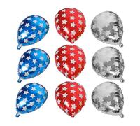 Operitacx Lot de 9 Ballons de Boxe Gonflables en Aluminium Rouges Argentés et Bleus Décoration de Fête D’anniversaire Thème Boxe Décorations de Soirée Combat Accessoires Légers