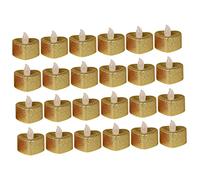 Operitacx Lot de Bougies Décoratives sans Fumée en Forme De Cœur Alimentées par LED Électriques sans Flamme À Piles Dorées