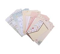 Operitacx Lot de Papier à Lettres A5 Enveloppes Assorties, Ensemble 5 Pièces, Papier à Écrire Floral, Motifs Naturels Olive Jaune Rose Bleu Marron, Papeterie Élégante pour Correspondance Personnelle