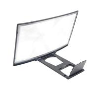 Operitacx Loupe D’écran Téléphone Incurvée 12 Pouces 3D pour Usage Mobile, Amplificateur Écran Portable Antidérapant Noir Ergonomique pour Vision Confortable