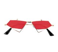 Operitacx Lunettes de Soleil Œil de Chat Punk pour Femmes en Métal Rouge, Légères et Robustes, pour Fête Usage Quotidien