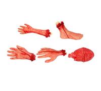 Operitacx Main de Terreur d'halloween 5 Pièces en Plastique Rouge