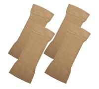 Operitacx Manchons de Compression 2 Paires Beige en Chinlon pour Femmes Amincissant Bras, Couvre Efficacement la Graisse Haut Bras Usage Polyvalent