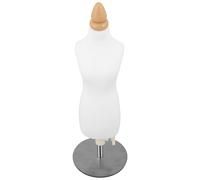 Operitacx Mannequin de Couture Miniature à L'échelle 1/4, Torse de Mannequin pour Atelier de Couture, Surface Épinglable, Modèle Portable en Métal Argenté et Bois, pour Formation et