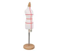Operitacx Mannequin de Couture Miniature pour Femme 31-48 Cm en Coton Élastique Blanc Socle en Bois, Réglable Hauteur pour Création Vêtements, Mode et Présentation Accessoires