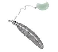 Operitacx Marque-page Plume Avec Pendentif Cristal Naturel Accessoire De Lecture Élégant Pour Femmes Et Amateurs De Design Original Et Décoratif