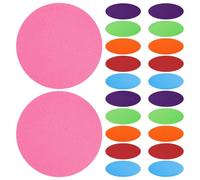 Operitacx Marqueurs Ronds pour Tapis Éducatif 24 Pièces en Polyester 10 Cm Fixation Facile pour Jeux et Préscolaire Garçon et Filles Apprentissage Couleur Vive