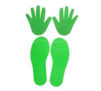 Operitacx Marqueurs Sensoriels Antidérapants 4 Pièces Vert Clair en Pvc - 2 Paires D’empreintes Mains et Pieds pour Entraînement de Coordination Motrice, Jeu Éducatif Maternelle et