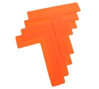 Operitacx Marqueurs Sol Coupe du Monde en PVC Orange, Lot de 4 Set de Set de Pcs, Forme T Plate, Stabilité Exceptionnelle et Portables pour Entraînement Football et Clubs Sportifs