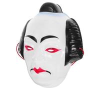 Operitacx Masque de Samouraï Kabuki Japonerie Unisexe en Plastique pour Performances et Festivals Design Guerrier Unique et Confort Ajusté