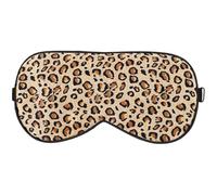 Operitacx Masque de Sommeil en Soie Naturelle Léopard Réglable, Cache-œil Doux et Occultant, pour Voyage et Détente, Masque Yeux Anti-lumière et Apaisant Peau, Bandeau Confortable