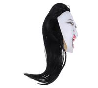 Operitacx Masque D'halloween Effrayant pour Adulte avec Postiche Longue, en Latex Réaliste, Design Unique pour Fêtes et Événements Hantés