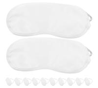 Operitacx Masques de Sommeil Jetables en Polyester Soyeux Imitation Satin Blanc, Lot de 12 Pièces Légers et Confortables, Cache-yeux Pratiques pour Voyage, Hôtel et Détente