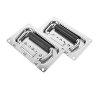 Operitacx Métal Poignée à Ressort Encastrable pour Flight Case | Prise Ergonomique Rembourrée, Entraxes 69mm et 117mm, Argenté, pour Transport et Remplacements