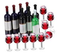 Operitacx Mini Jouet Ensemble De Verres À Vin Mini Bouteilles Et Verres À Vin Pour Maison De Décor Et Accessoires De Cuisine Accessoires atures À Boire