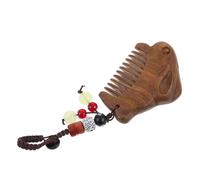 Operitacx Mini Peigne en Bois de Santal Vintage à Motif Sculpté, Portable avec Cordelette Tressée, Design Polyvalent pour Voyage et Usage à Domicile, Style Chinois Authentique