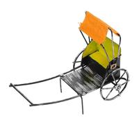 Operitacx Modèle de Vélo Miniature Vintage en Fer, Finition Antique Jaune | Décor Rétro Patiné pour Bureau et Étagère, Format Compact, Collectionneurs et Espaces Réduits