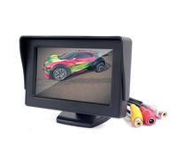 Operitacx Moniteur de Recul pour Voiture 4,3 Pouces Écran Tft LCD Noir, Image Haute Résolution et Luminosité Réglable, Support Plastique et Télécommande IR Intégrés