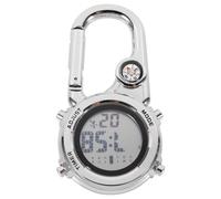 Operitacx Montre à Gousset Suspendue Boussole et Affichage Date, Résistante aux Rayures Multifonction en Acier Inoxydable pour Escalade et Camping en Extérieur