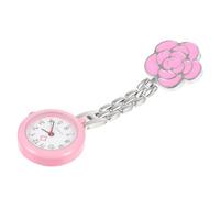 Operitacx Montre de Poche Infirmière Adorable Clip Rétractable, Cadran Facile à Lire en Alliage Rose, pour Environnement de Travail sans Montre-Bracelet