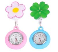 Operitacx Montres Infirmières à Gousset 2 Pièces Rétractables Grand Cadran, Accessoires pour Infirmières et Aides-Soignantes en Service