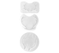 Operitacx Moule à Pâtisserie en Silicone Blanc de Corne de Cerf 3 Pièces, Antiadhésif Odeur, Cuisson Fêtes