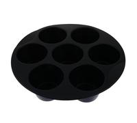 Operitacx Moules à Muffins en Silicone à 7 Trous pour Air Fryer | Réutilisable et Lavable, pour Gâteaux et Chocolats, Usage la Cuisine Maison, Noir