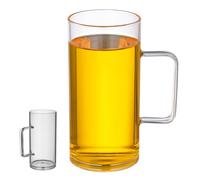 Operitacx Mug en Verre Transparent 700ml avec Anse, Résistant à Chaleur | Verre Borosilicaté Haute Résistance, pour Boissons Chaudes ou Froides, Design Chic, Usage Bureau et Quotidien