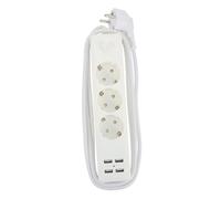 Operitacx Multiprise EU Ports USB Bloc Multiprise Multifonction Compact pour Maison Bureau avec Protection Adaptée pour Cuisine et Prise Plan de Travail Câble Prises AC Blanc
