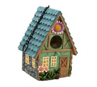 Operitacx Nid pour Oiseaux en Résine Fait la Main, Décor Rustique et Élégant pour Jardin, Facile à Suspendre et Respirant, Abri pour Perroquets en Extérieur