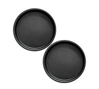 Operitacx Noir Moule à Pizza 2 Pièces Rond 9 Pouces en Alliage D'aluminium | Nettoyage Facile, Cuisson Uniforme, Surface Antiadhésive, Usage Polyvalent pour Grill et Friteuses à Air