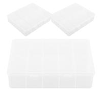 Operitacx Organisateur Compact pour Faux Ongles en Polypropylène Transparent, Lot de 3 Boîtes Solides, Rangement pour 500 Pièces Nail Art, Accessoires Bijoux et Atelier Style Aléatoire