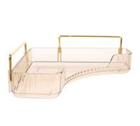 Operitacx Organisateur d'angle pour Salle de Bain en Plastique Transparent, Support de Rangement Cosmétique Léger et Compact, pour Coin Lavabo ou Chambre