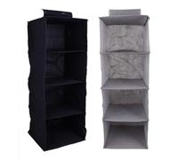 Operitacx Organisateur de Rangement Suspendu à 4 Couches en Tissu Non Tissé, Paquet Pliable pour Vêtements, Gain de Place et Accès Facile, pour Penderie et Chambre, 30x30x84 Cm