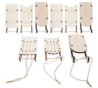 Operitacx Ornements De TraîNeau en Bois Beige 9 PièCes pour DéCoration De NoëL DIY Mini Sled Car pour Table Et Maison