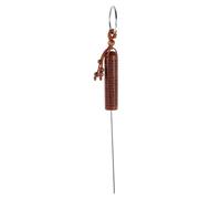 Operitacx Outil à Ver Pêche en Mer, Enfilage Rapide, Manche Bois | Acier Inoxydable, Design Porte-clés Compact, Appâts Vivants Compatibles, pour Mer et Surf, Usage Portable