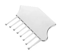 Operitacx Outil Design Multifonctionnel de Gua Sha en Alliage de Zinc Argenté pour Massage Circulation pour Visage et Épaules à Domicile Bureau