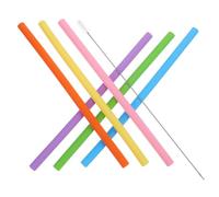 Operitacx Pailles à Boire Design Délicat et Léger en Silicone Réutilisables avec Brosse de Nettoyage 1 Set pour Fêtes de Remise de Diplômes et Pâques