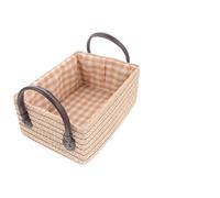 Operitacx Panier de Rangement Tissé Beige Petit pour Vêtements Jouets et Accessoires Maison Corbeille Multifonctionnelle pour Dressing et Bureau