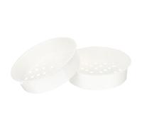 Operitacx Panier Drainage Rapide Blanc 2 Pièces à Vapeur Rond en Plastique et Chauffage Uniforme pour Cuiseur Vapeur Multifonction pour Pommes de Terre et Patates Douces