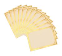 Operitacx Papier Intérieur pour Certificat A4 250g Bordure Dorée, 12 Feuilles Vierges Imprimables, Papier Certificat D'achèvement Adapté aux Diplômes, Récompenses Scolaires et Documents