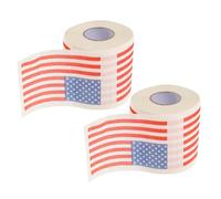 Operitacx Papier Toilette Drapeau Usa 2 Rouleaux en Pâte de Bois, Design Esthétique Embossé, Multifonctionnel et Sûr pour Salle de Bain ou Table
